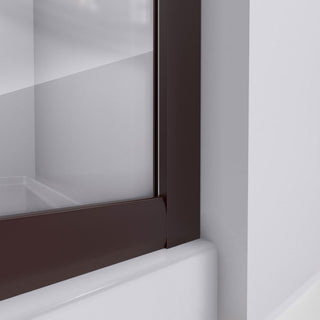 Prime 36x76 3/4 Frosted Glass Sliding Shower Enclosure Oil Rubbed Bronze, Base