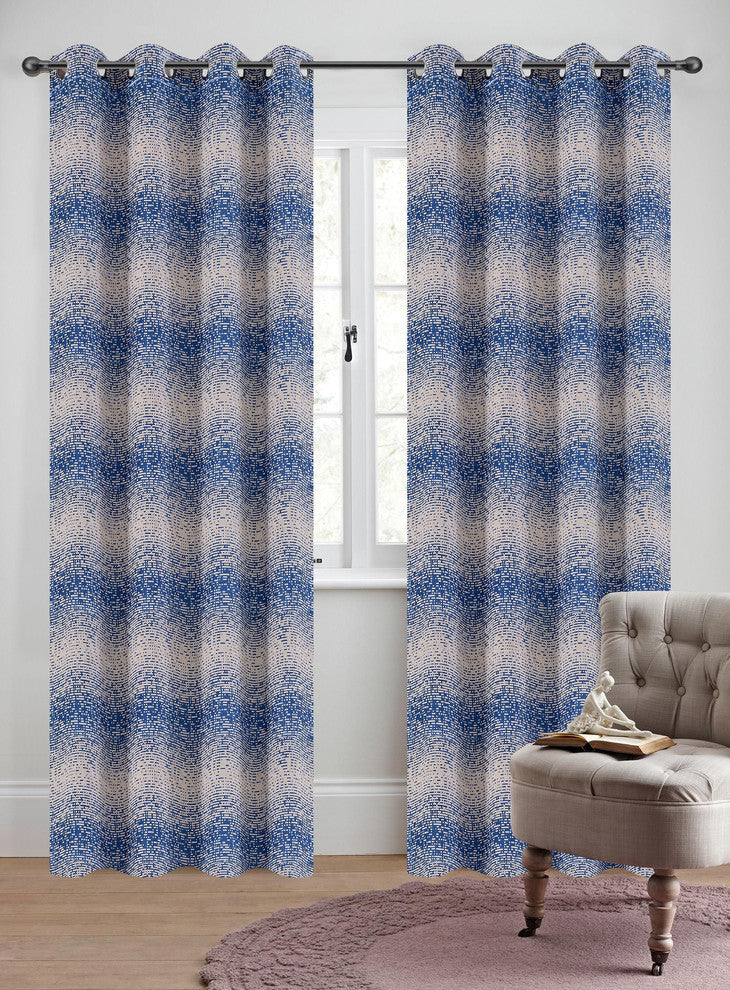 Jacquard Metro Drapery Curtain Panels, Blue, 50"x63", Set of 2