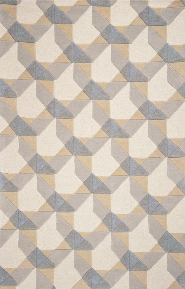KAS Eternity 1060 Ivory/Gray Elements Area Rug, 4'x6'