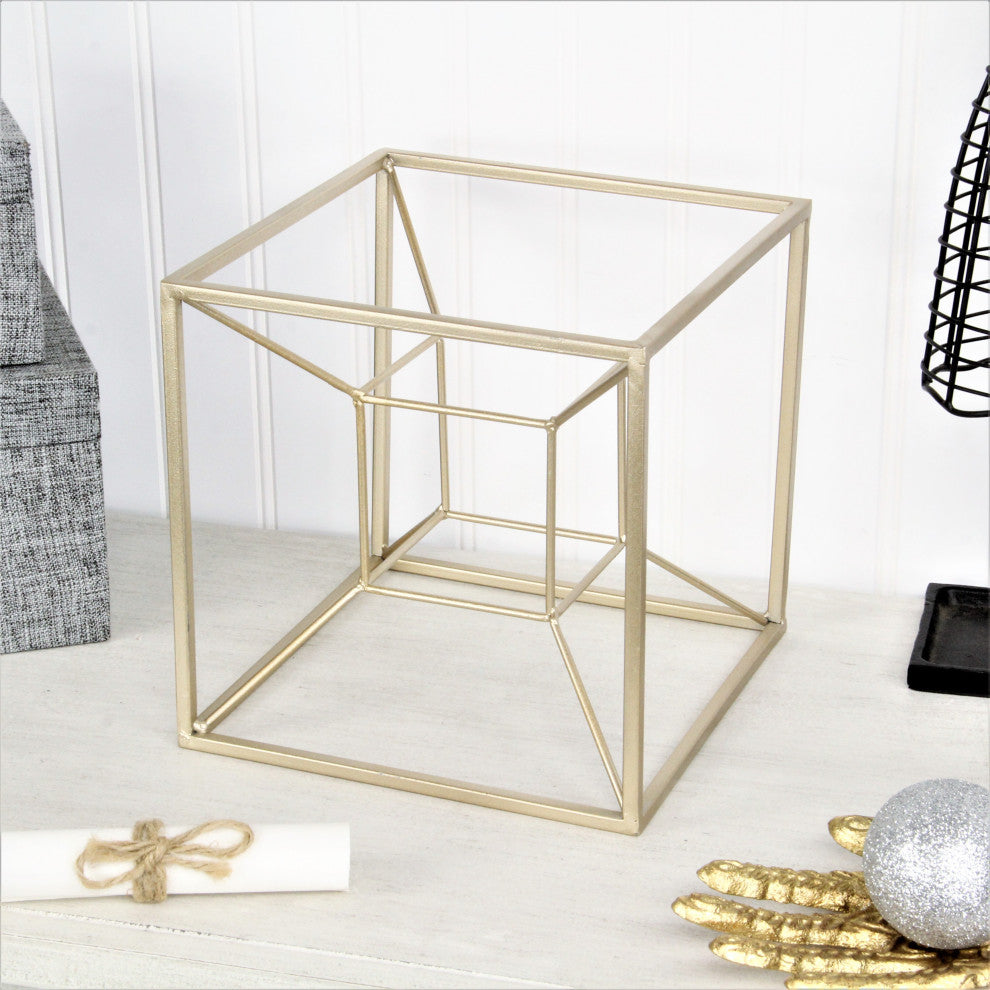 Metal Tesseract Shaped Table Decor
