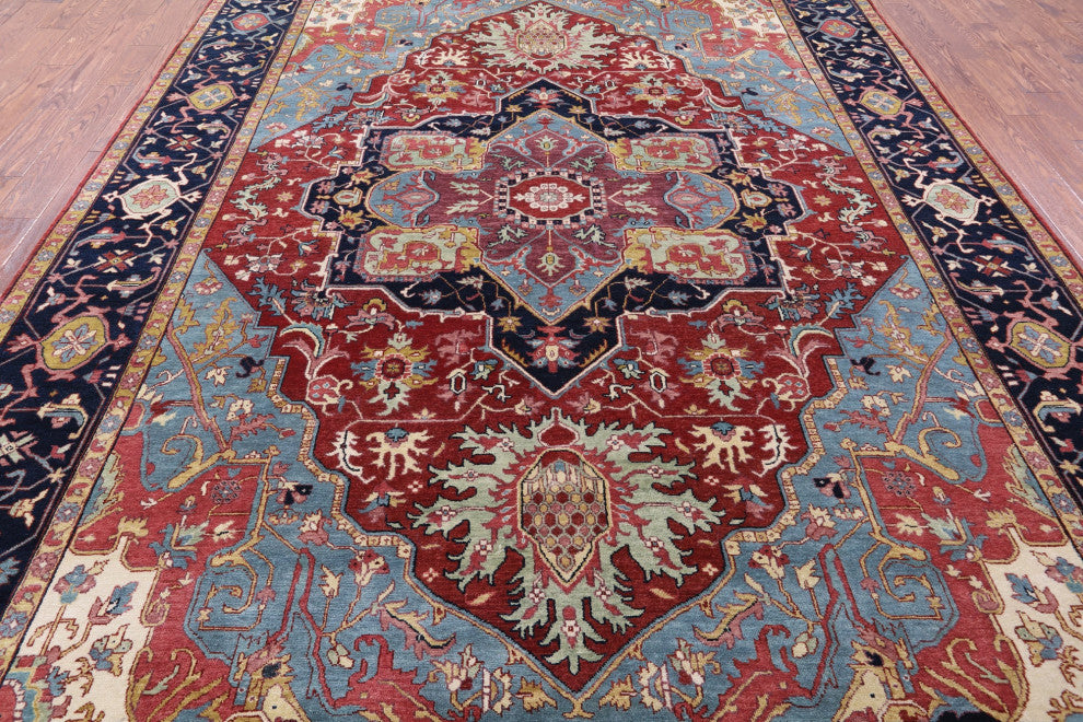 Persian Fine Serapi Handmade Wool Rug 9' 0" X 12' 0" - Q14695