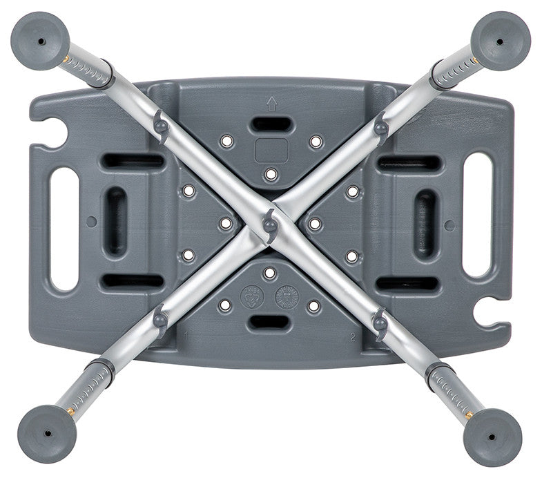 HERCULES Series 300LB Capacity Adjustable Shower Chair, Non-slip Feet, Gray
