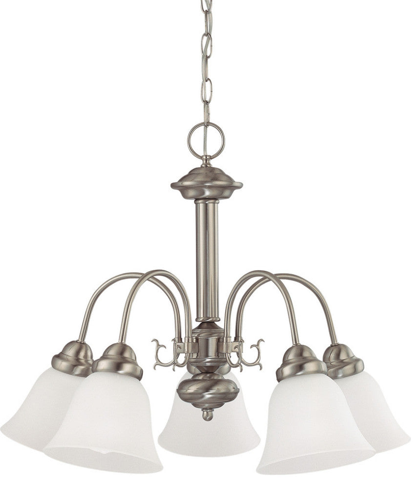 Ballerina 5 Light 24" Chandelier With Frosted White Glass
