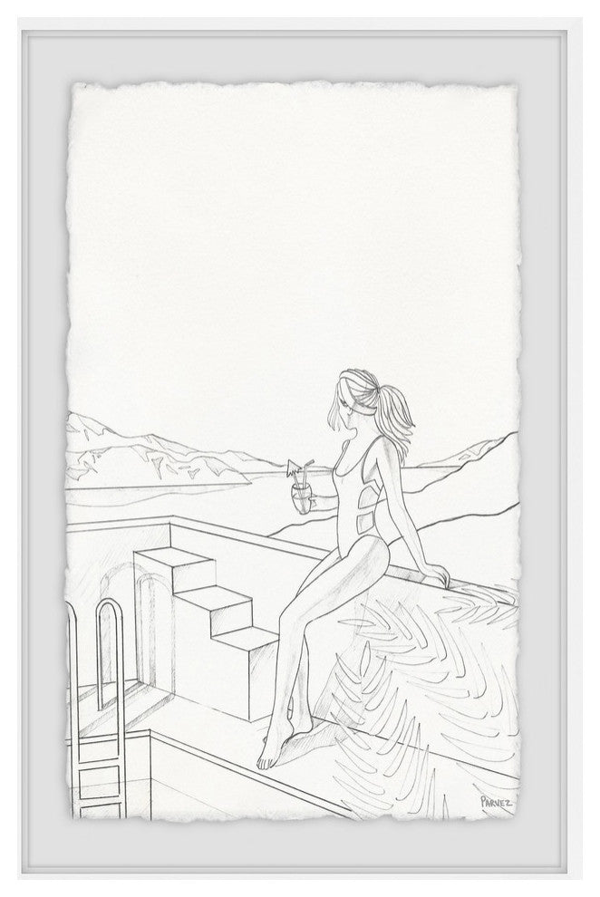 "Edgy Swimsuit" Framed Painting Print, 8"x12"