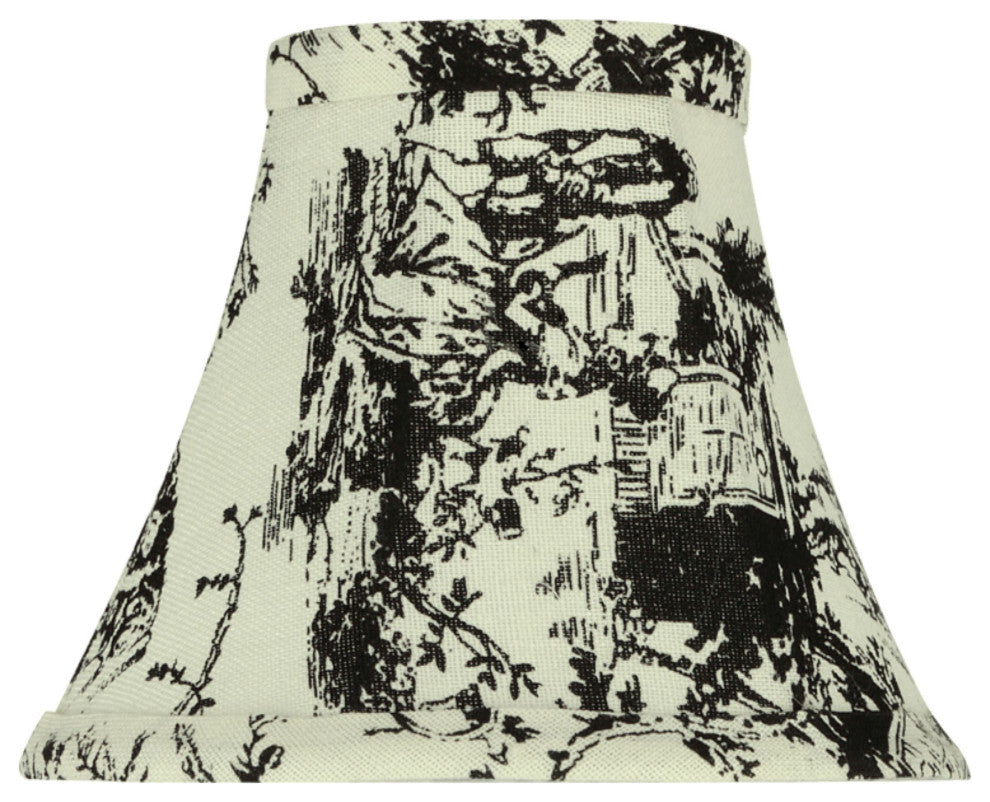 30067-6 Small Bell Chandelier Clip On Lamp Shade White&Printed Pattern 3"x6"x5"