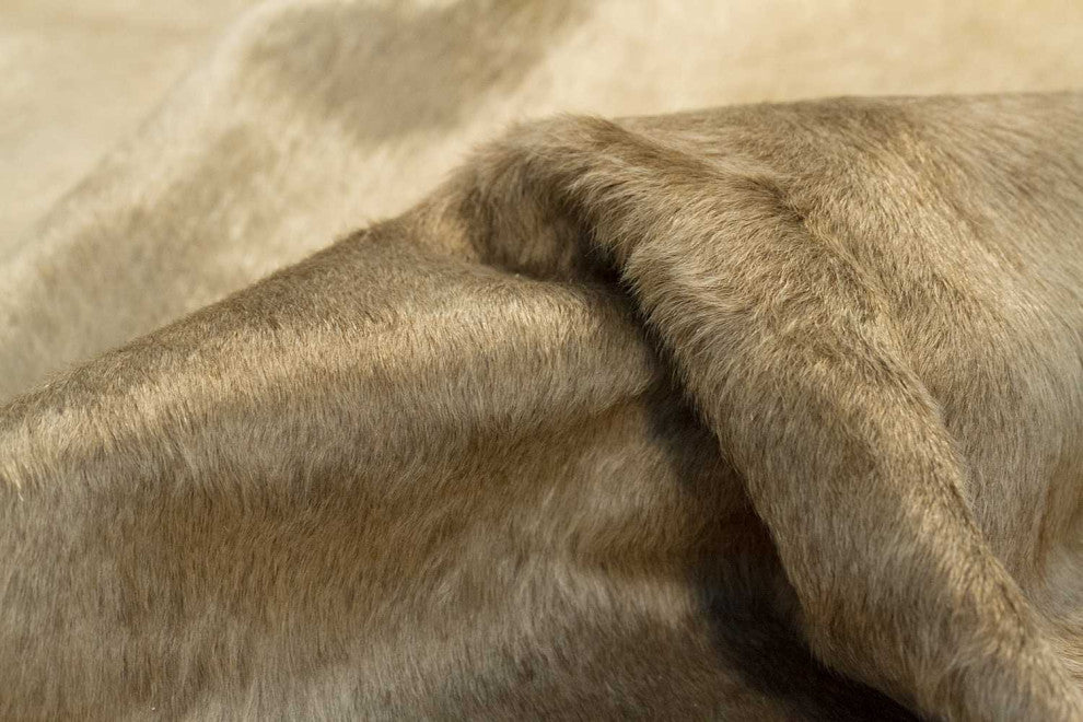 HomeRoots 72" x 84" Taupe Cowhide Area Rug