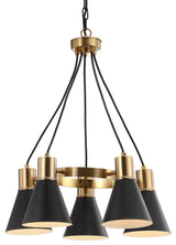 Apollo 3-Light Adjustable LED Task Pendant Lamp, Black/Brass Gold, 5-Light(s)