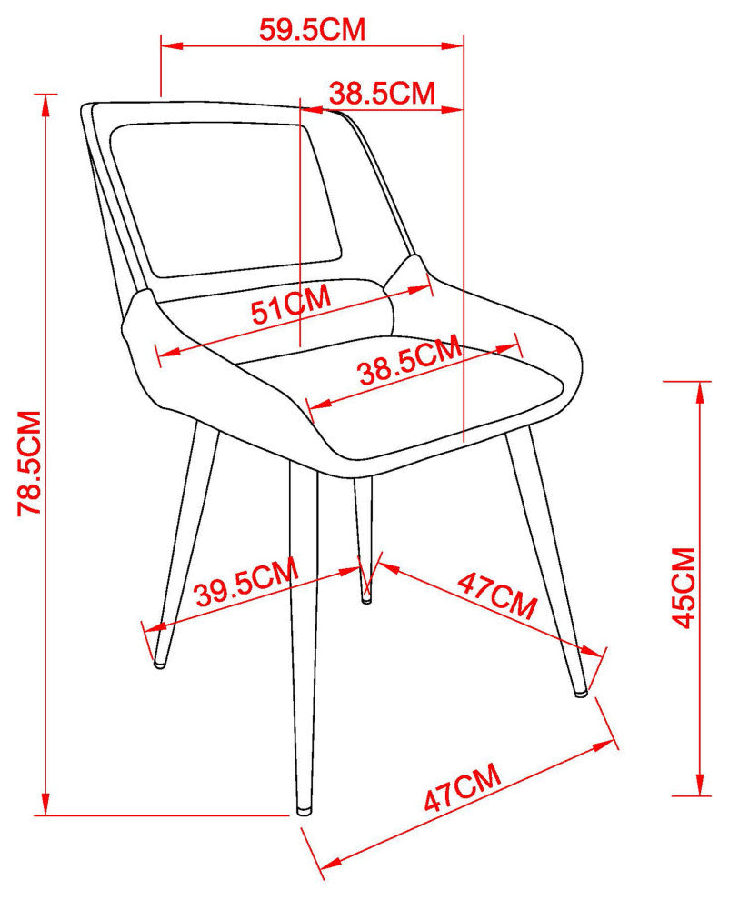 Mid-Century Modern Faux Leather Side Chair, White