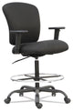 Contemporary Office Chair, Tall Design With Padded Seat & Chrome Footrest, Black