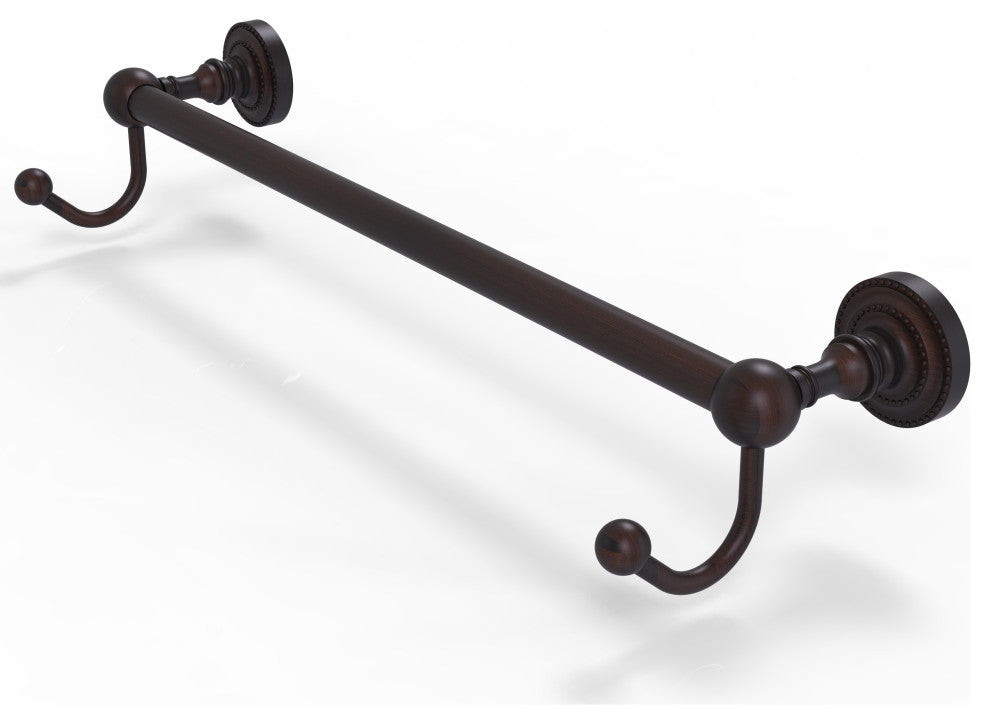 Dottingham 24" Towel Bar with Integrated Hooks, Venetian Bronze
