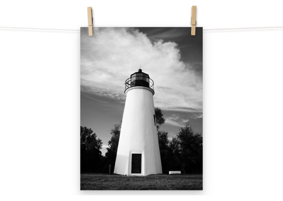 Touch the Sky Landscape Photo, Lighthouse Unframed Wall Art Print, 12" X 16"