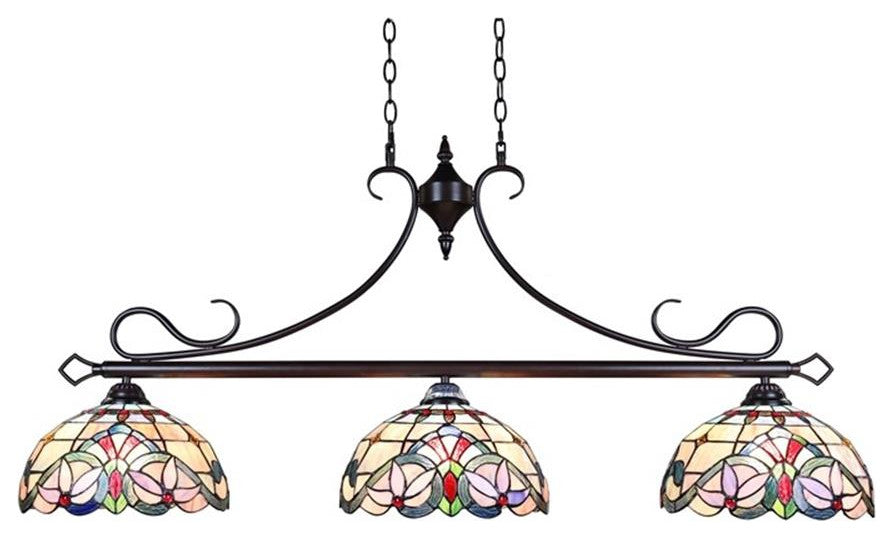 Chloe Lighting Grenville Victorian-Style Dark Bronze 3 Light Island Pendant 47"