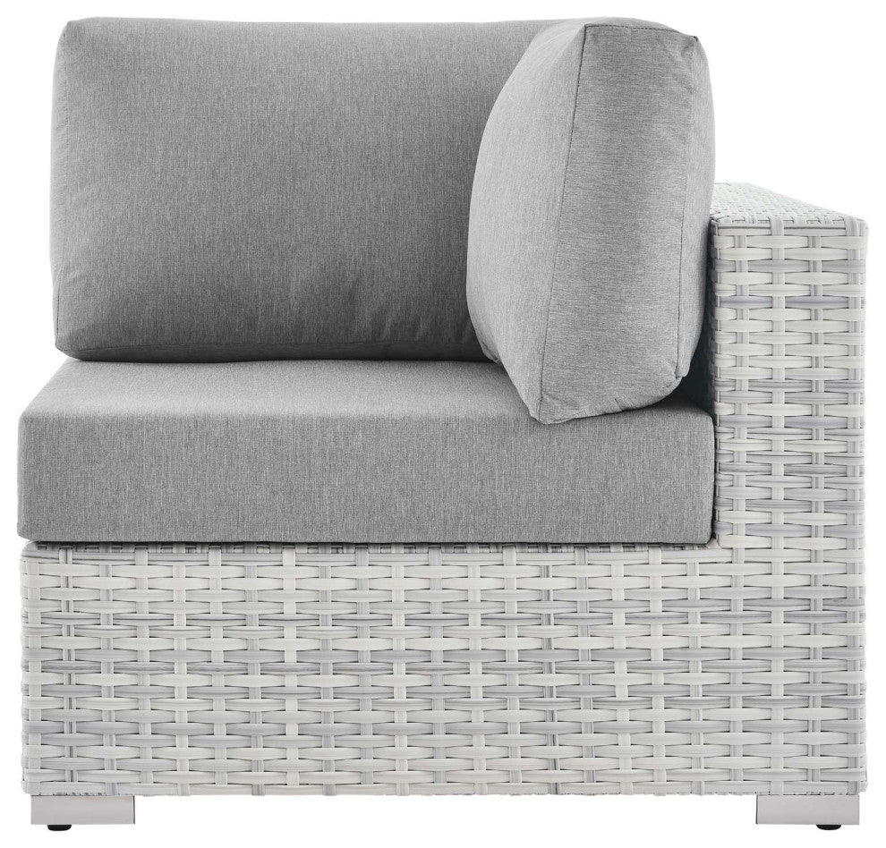 Lounge Chair, Rattan, Wicker, Gray, Modern, Outdoor Patio Balcony Garden