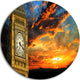 Big Ben London At Sunset Panorama, Round Wall Art Landscape, 11"