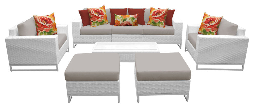 Miami 8 Piece Outdoor Wicker Patio Furniture Set 08a