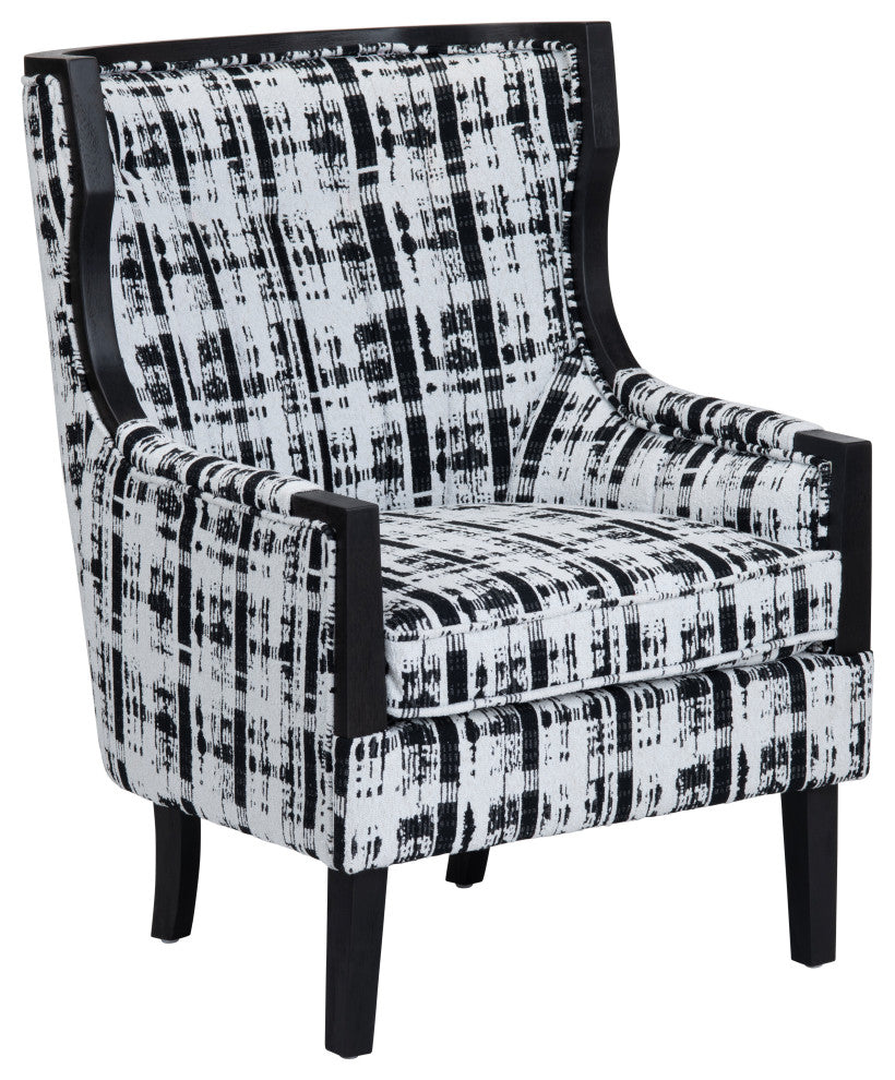 Black and White Upholstered Accent Chair