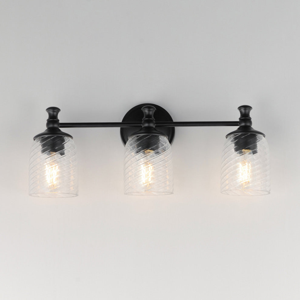 Maxim 21353 Swirl 3 Light 23"W Vanity Light - Black