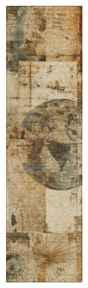 Machine Washable Indoor/Outdoor Chantille ACN1905 Beige 2'3" x 7'6" Runner Rug