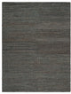 Traditional 8x10 Hand-Woven Area Rug with Geometric Pattern, Natural Jute Fiber, Charcoal