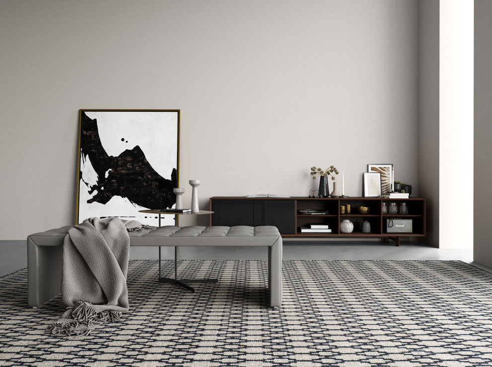 Broad Bench, Warm Gray Leather, Warm Gray Leather