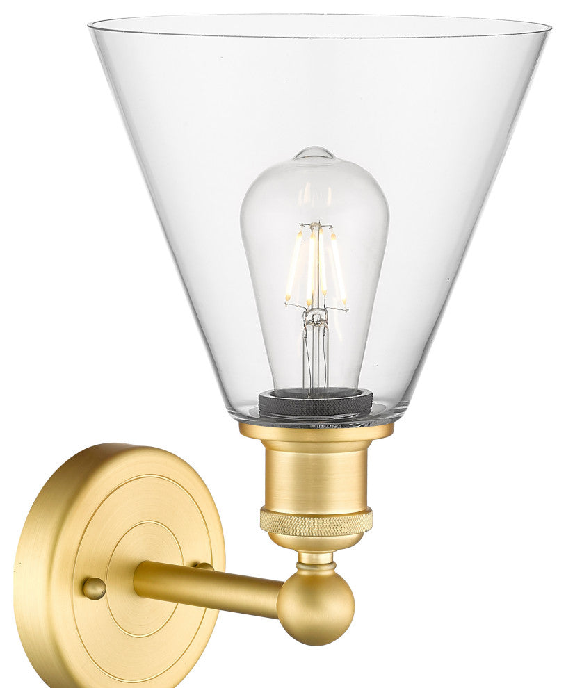 Berkshire 1-Light 8" Sconce, Satin Gold Finish, Clear Shade