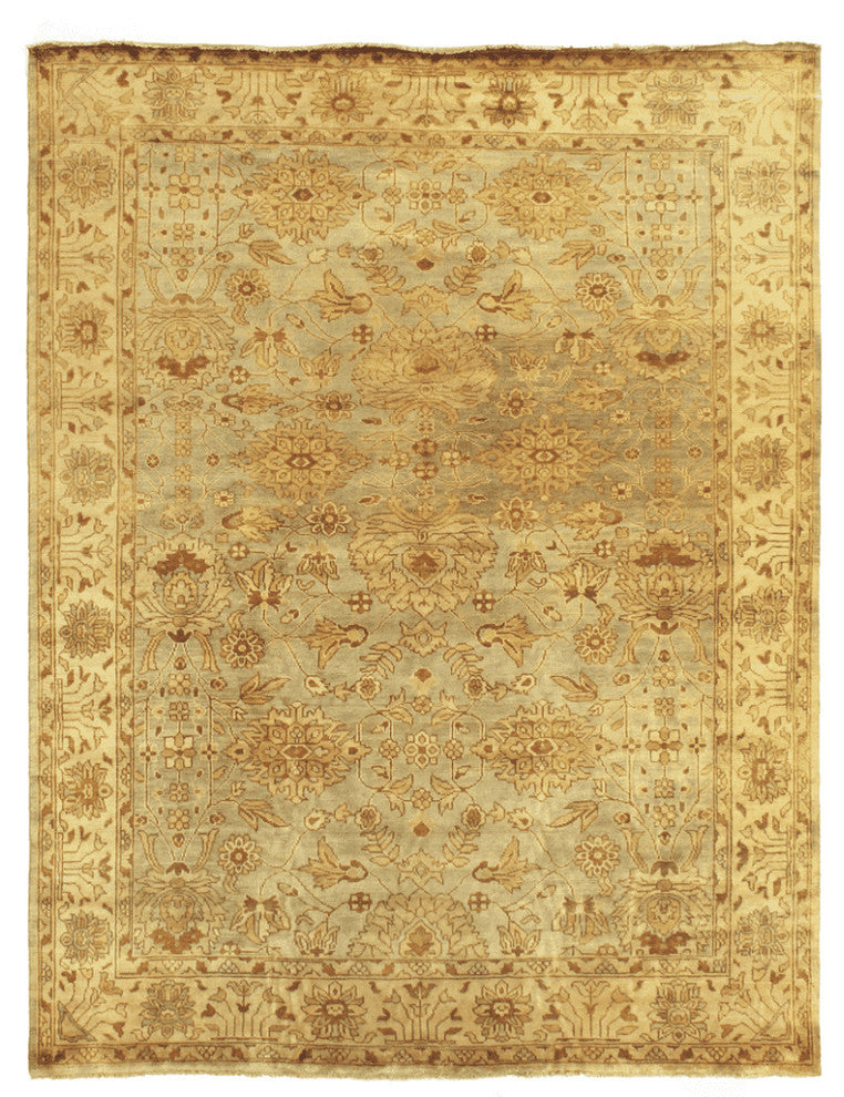 Merla Turkish Oushak Rug, Light Blue and Ivory, 9'x12'