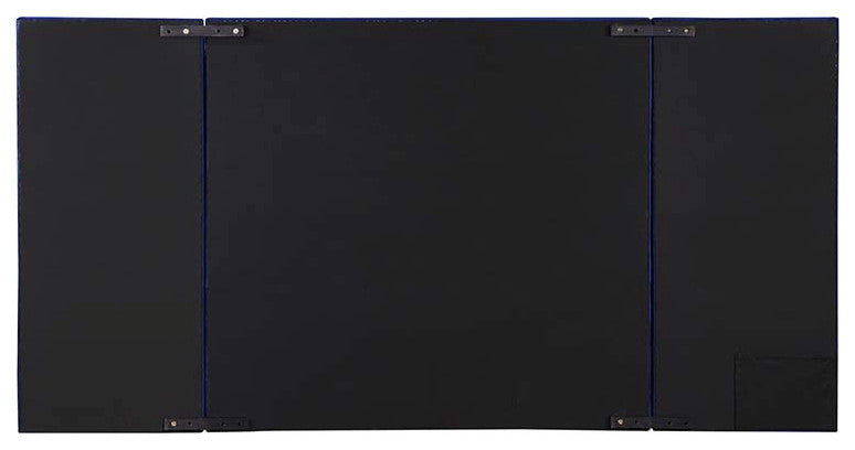 Frances Oversized Headboard Platform Bed, Blue Velvet, Queen