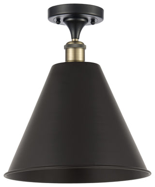 Ballston Cone Semi-Flush Mount, Black Antique Brass, Matte Black