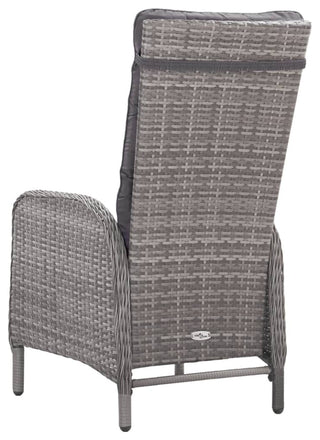 vidaXL Solid Acacia Wood Patio Dining Set 9 Piece Poly Rattan Gray Garden Seat