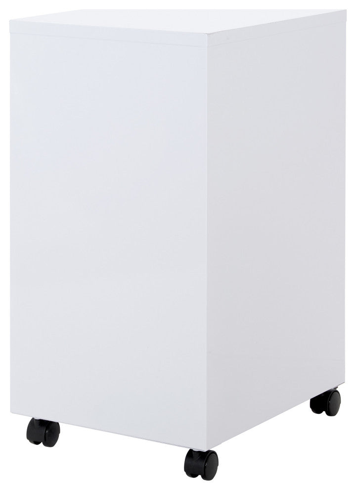 2 Drawer Mobile Locking Metal File Cabinet, White