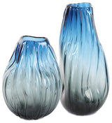 Uttermost 18190 Midnight Horizon 14-1/2" Tall Glass Vase - Set of - Deep Black