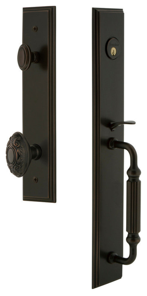 Carre' 1-Piece Dummy Handleset, F Grip and Grande Victorian Knob, 849086