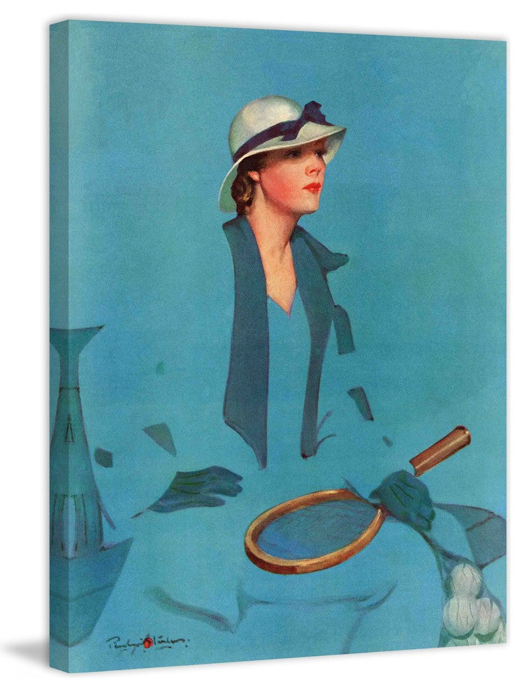 "Tennis in Blue" Painting Print on Canvas by Penrhyn Stanlaws