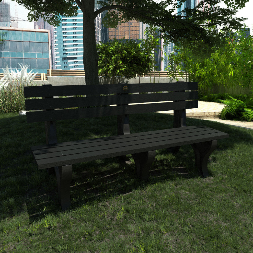 Aurora Traditional 6' Park Bench, Black