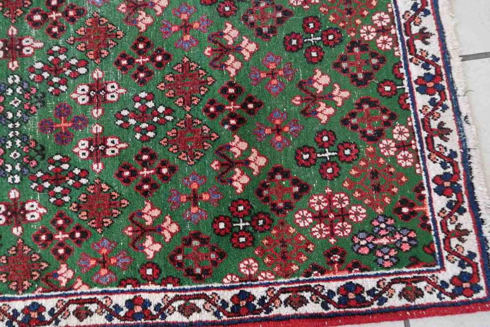 Handmade Antique Persian Joshagan Runner 1.8'x4.8', 57cmx149cm 1930s