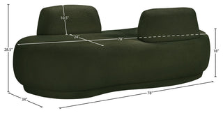 Argyle Upholstered Chaise/Loveseat, Green, Teddy Fabric