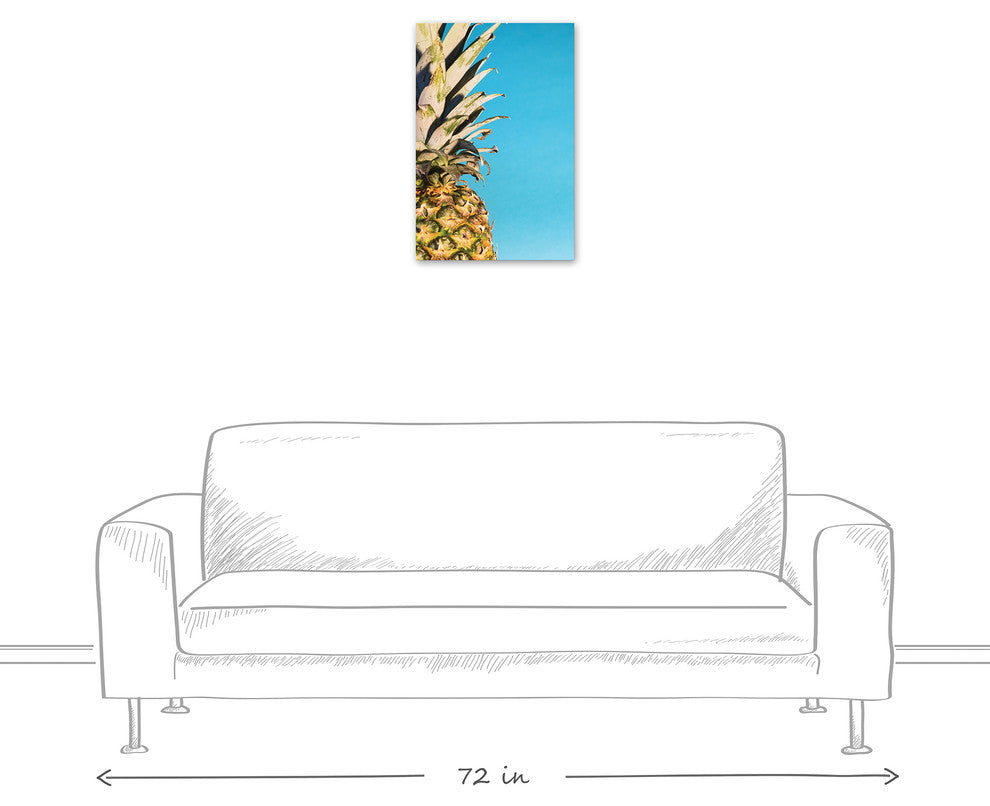 Large Pineapple Blue 16x24 Canvas Wall Art