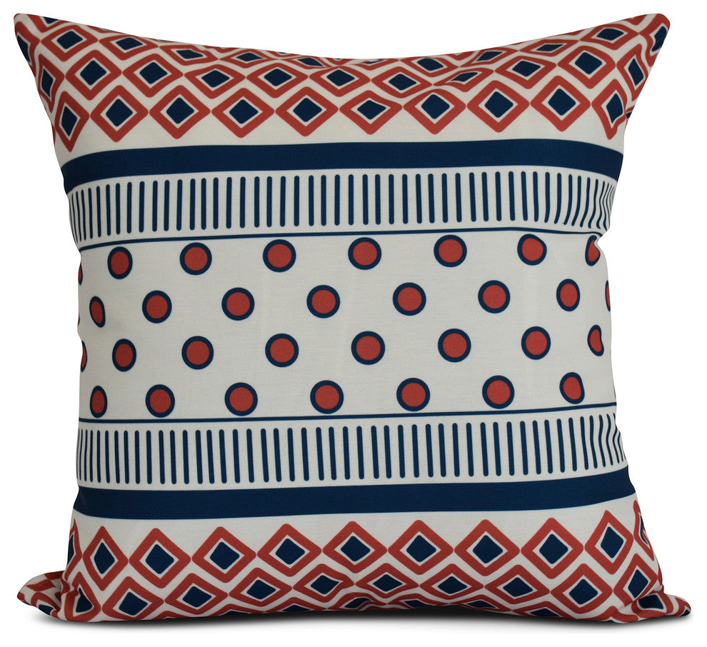 16x16", Geometric, Scrambled Prints Outdoor Pillow, Red