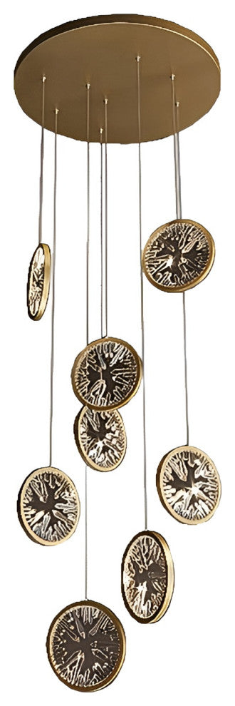 Bezaudun-les-Alpes | Gold Rings Crystal Chandelier, L8