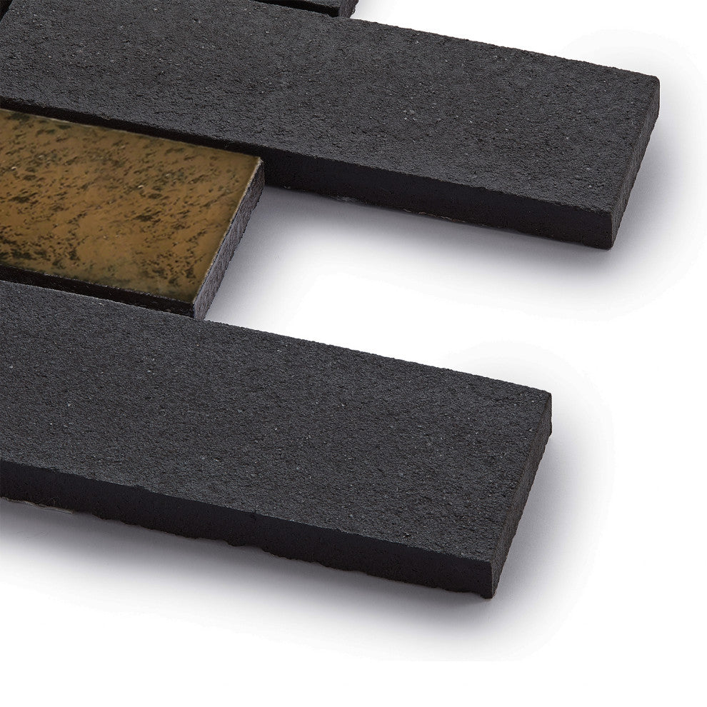 Lorca 11.18x9.84, Gray Subway Lava Stone Mosaic Floor/Wall Tile, Sample