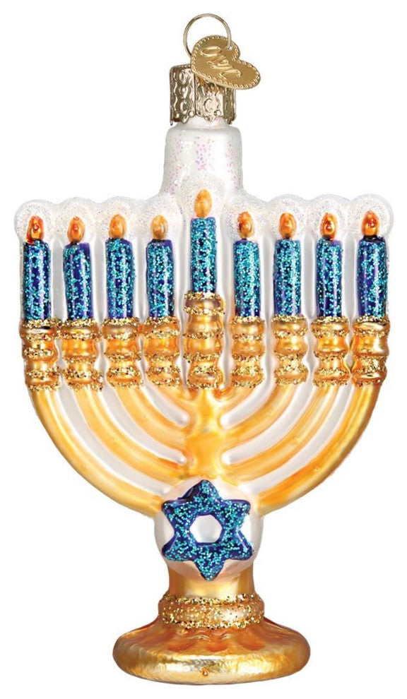 Old World Christmas Hanukkah Glass Blown Ornaments for Christmas Tree Menorah