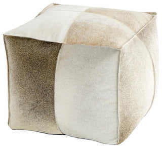 Brixton Pouf, Grey, Leather, 19.5"W (10129 MDQGP)