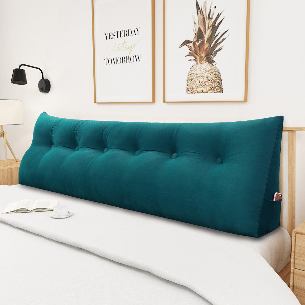 WOWMAX Bed Wedge Pillow Backrest Reading Wedge Daybed Dorm Bed Headboard Cushion, 71x20x8