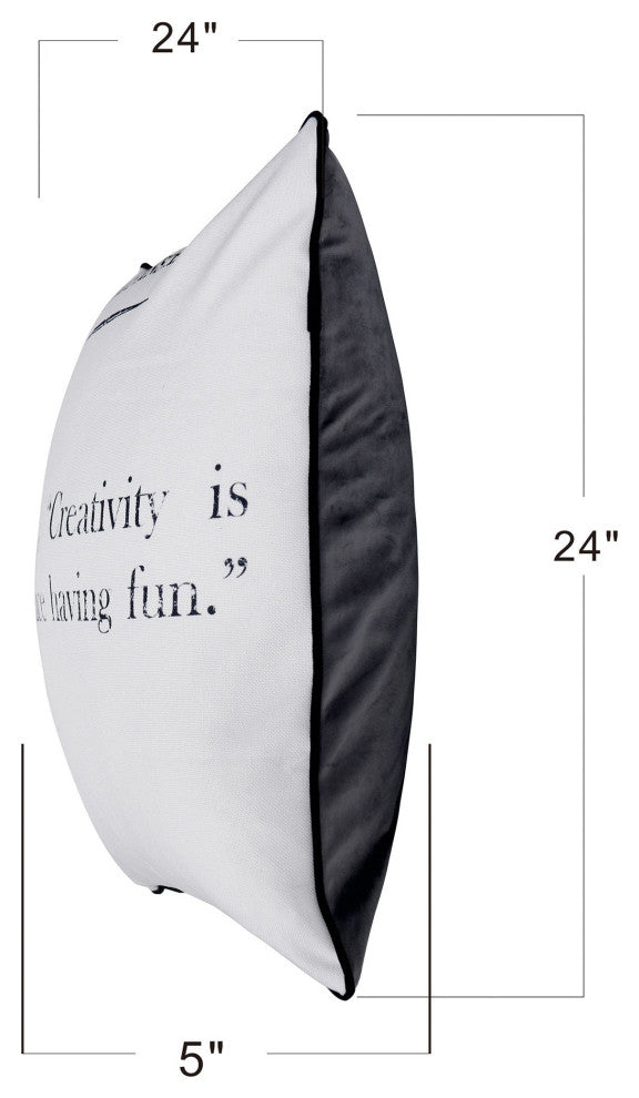 Dann Foley Double Sided Pillow Einstein Quote Gray Velvet 24" X 24"