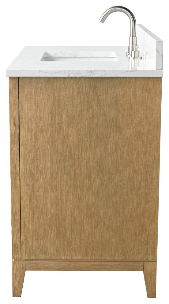 Vanity Art Bathroom Vanity With Sink, Natural Oak, 42" Single