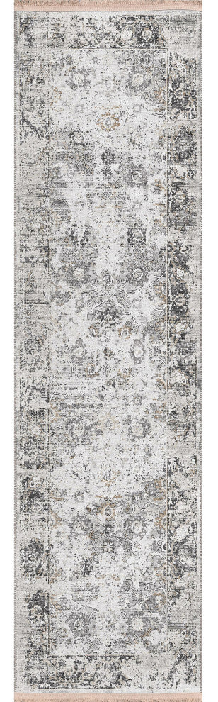 Indoor/Outdoor Marbella MB2 Linen Machine Washable 2'3" x 12' Runner Rug