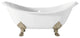 Cheviot Products Regency Cast Iron Tub W/ Lion and Faucet Holes, Polished Nickel