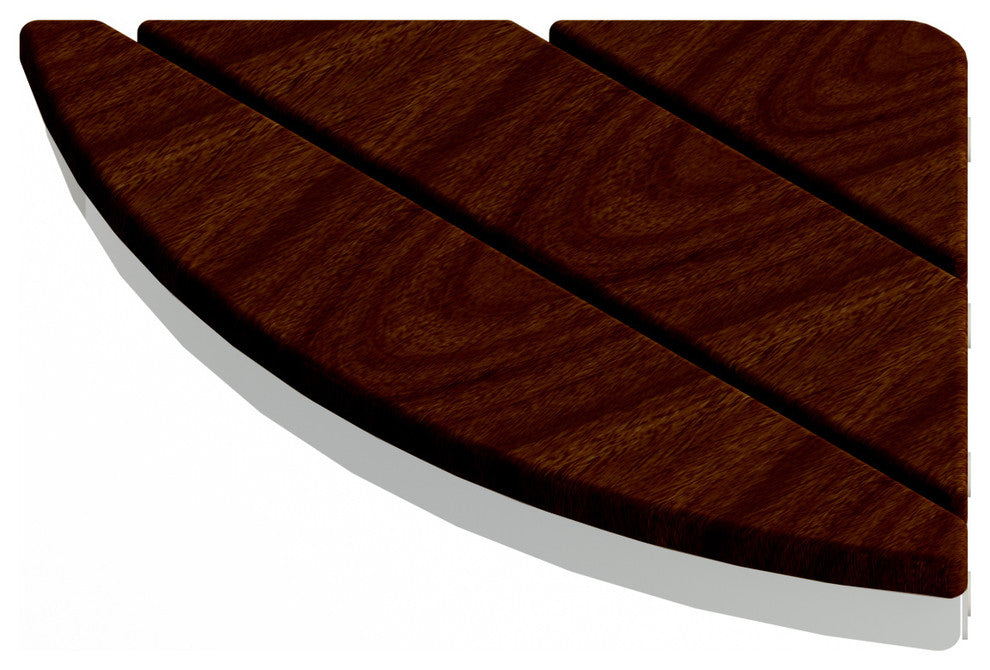 Invisia Brazilian Walnut Corner Shower Bathroom Seat Bench Elegant Spa Seating,