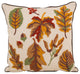 16"L Fall Embroidered Leaves Pillow