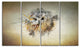 Large Gracing Owl, Animal Canvas Wall Art, 48"x28", 4 Panels